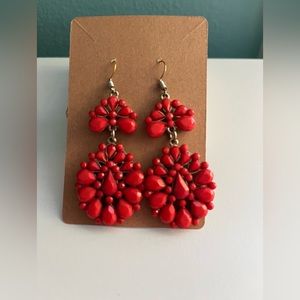 🌸Vintage Orange and Gold Bead Boutique Earrings